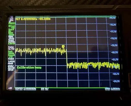 tinySA Ultra calibration mode. (K4PKM photo)